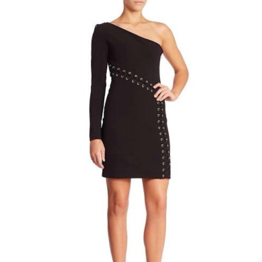 Parker Davita One Shoulder Black Dress